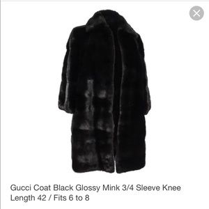AUTH GUCCI LUX COAT 6-8 mink